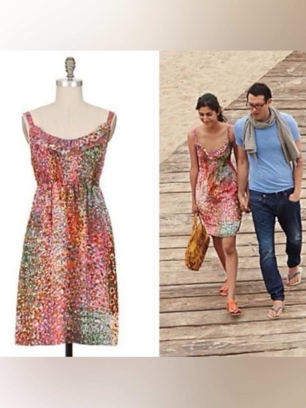 Maeve Confetti Whirl Pink Silk Floral Smocked Sundress with Multicolor Accents